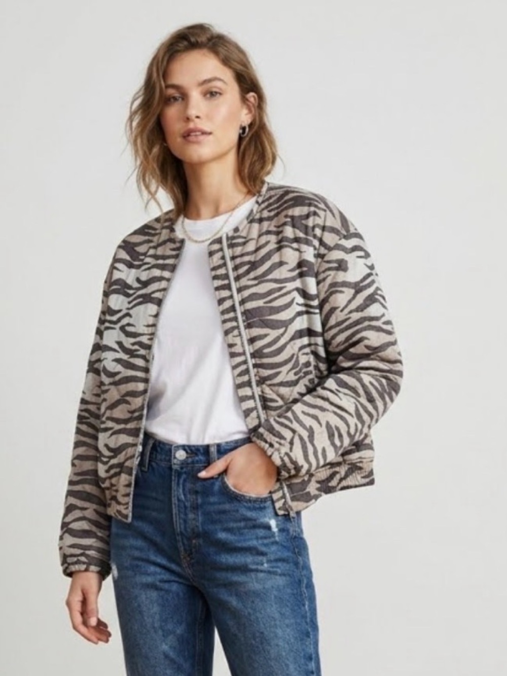 Zebra Print Quilted Jacket